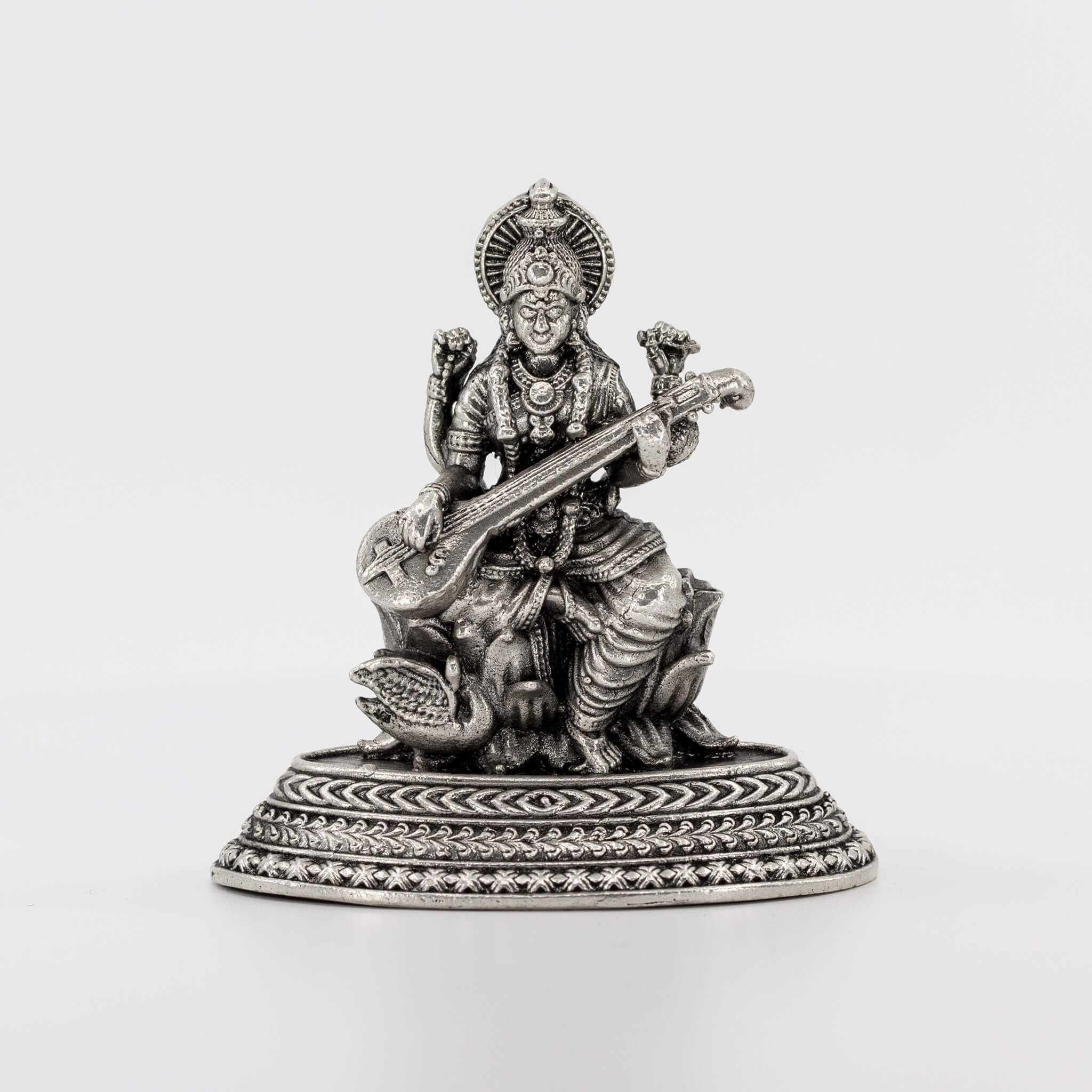Statue - 2D - Oxidised - Saraswathi Statue - 2D - Oxidised - Saraswathi