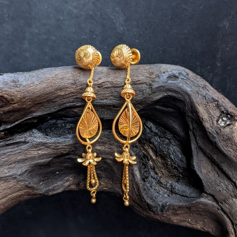 Earring - Rose Gold - White Blue Cz - Hanging - Latkan | Gujjadi Swarna  Jewellers