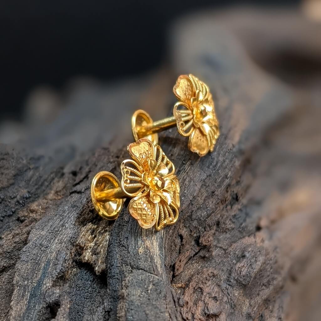 Beautiful Floral Design Earring - South India Jewels
