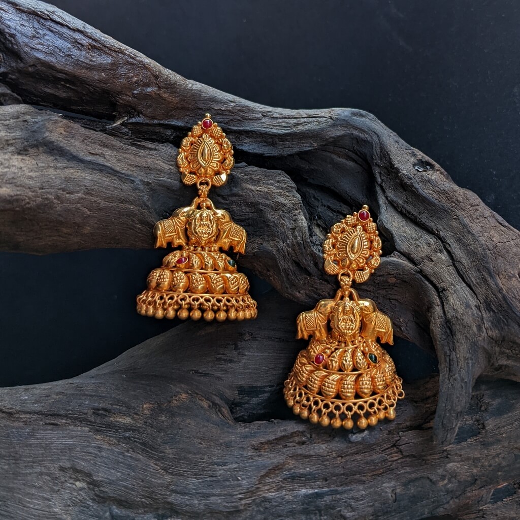 Antique Matt Gold Navartna Mango Necklace With Earrings - Etsy