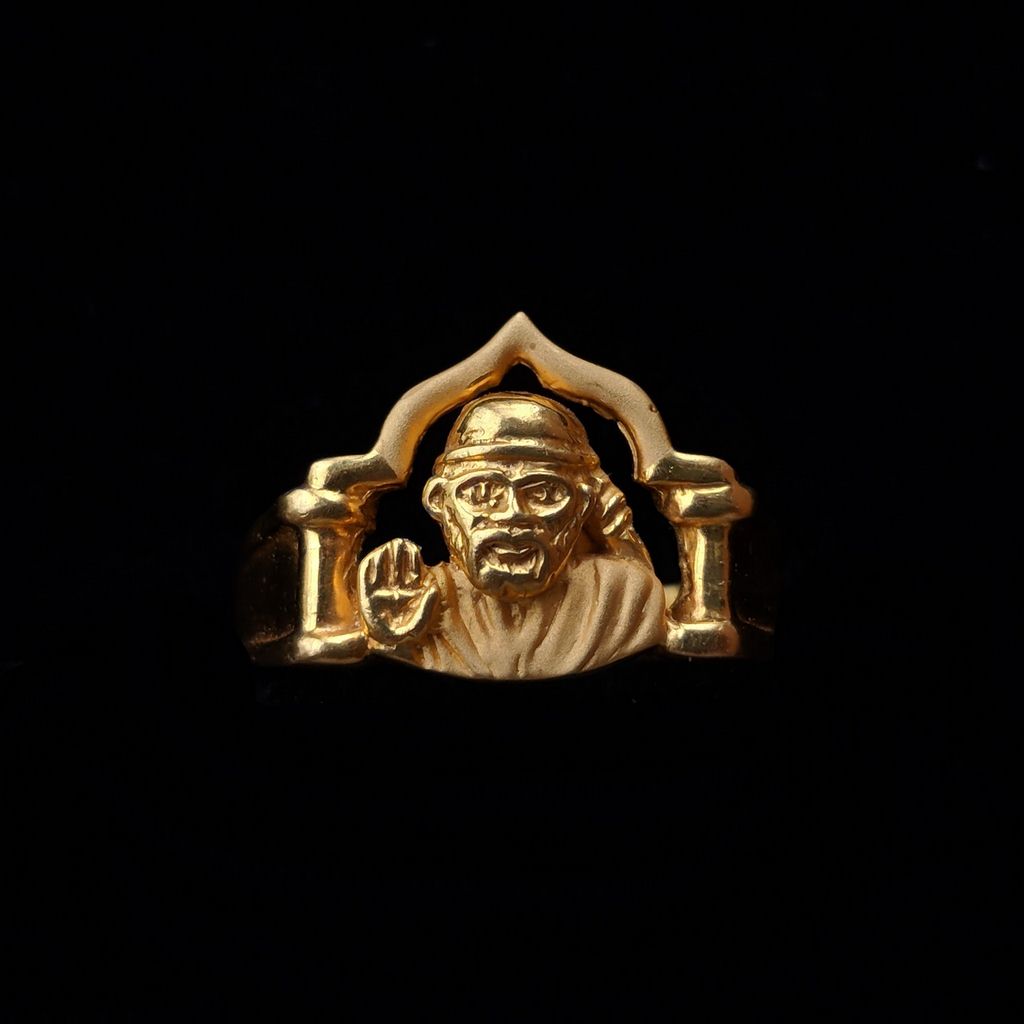 Men's Sai Baba 22k Gold Ring | Raj Jewels