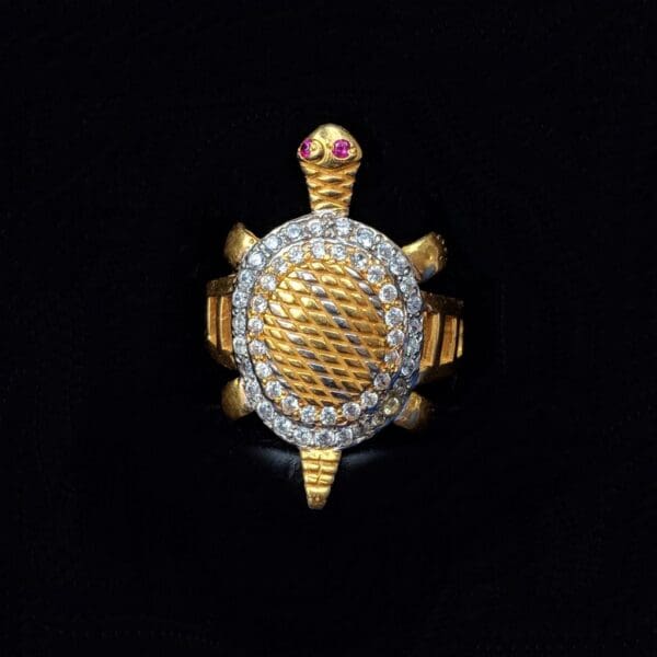 For Men Tortoise Gold Ring For Ladies Ring Tortoise Cz Gujjadi