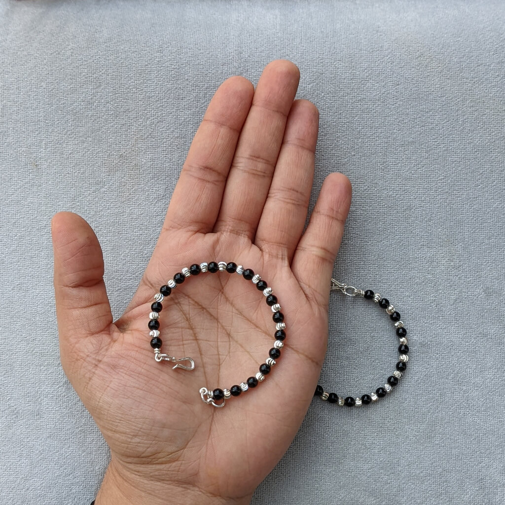 Kids - Bracelet - 2+1 Ashtapatti Karimani Black Bead Mc Ball Wire Sutti |  Gujjadi Swarna Jewellers
