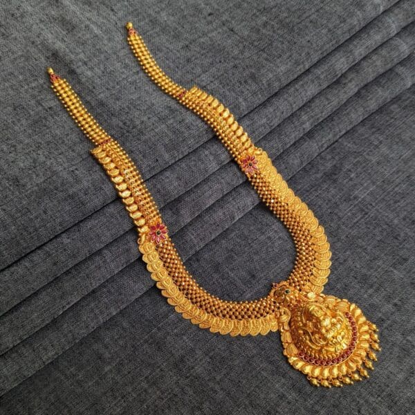 Necklace Antique Mango Lakshmi Kasu Center U Haram Cob R+E