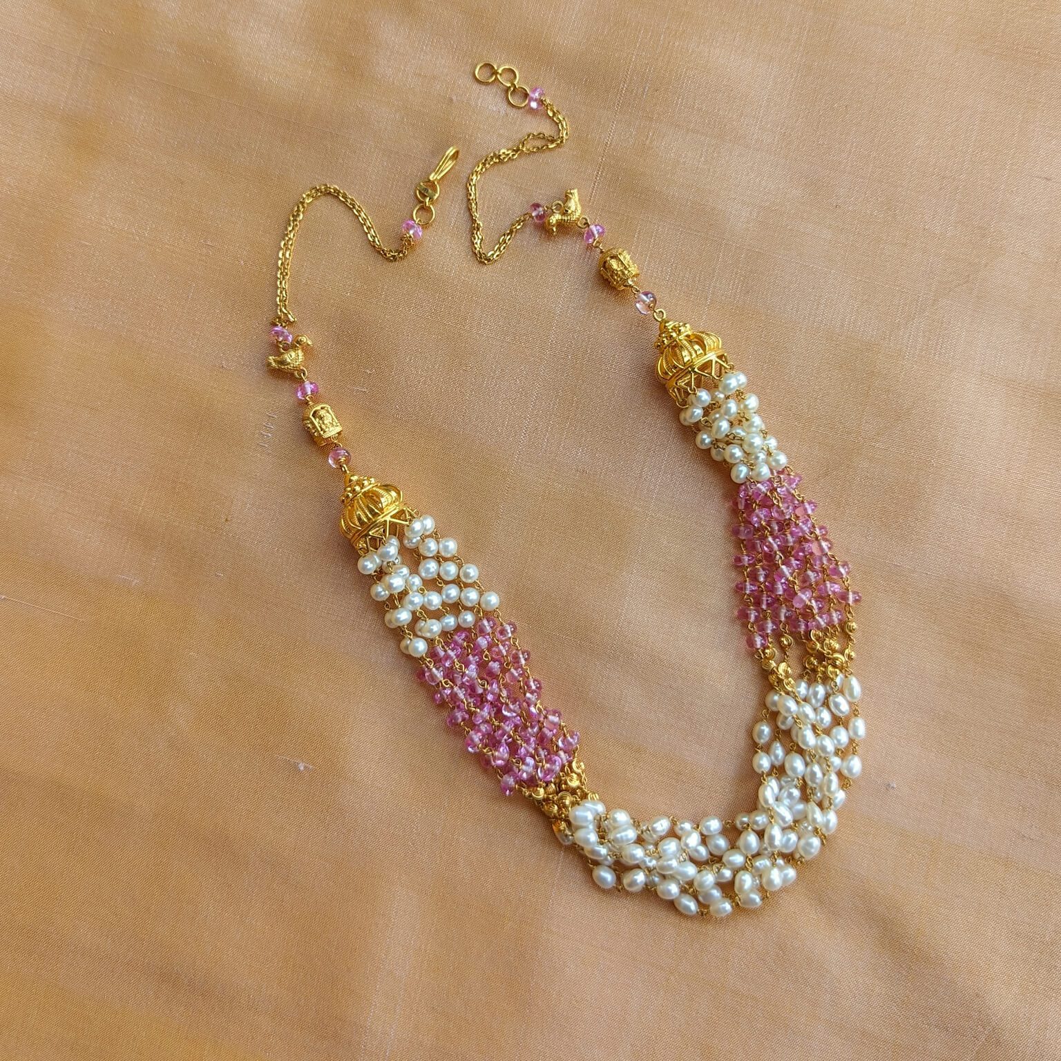 Short Neon Pink Resin Beaded Necklace