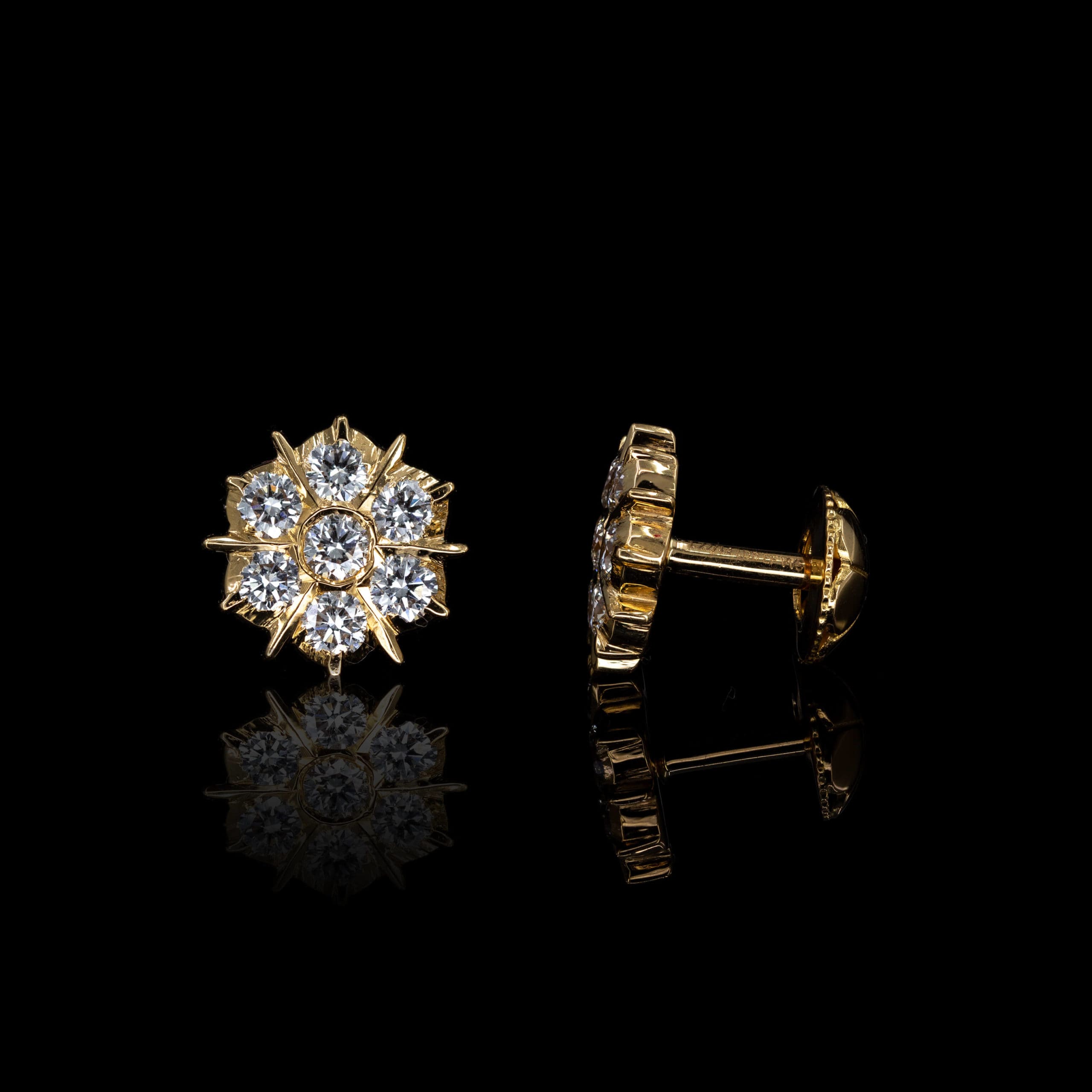 Buy Blazing Sun Diamond Studs Earrings Online from Vaibhav Jewellers