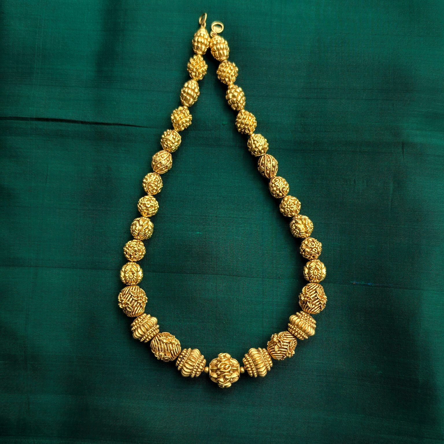 Necklace Long Antique Ef Floral Gundu Haram