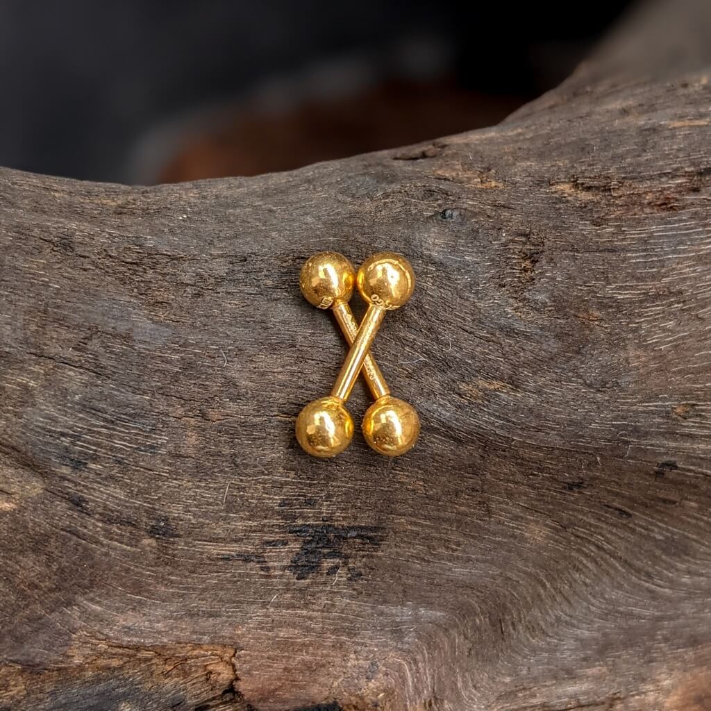 Earring - Plain 4mm Gold Ball Bugudi Earring - Plain 4mm Gold Ball Bugudi