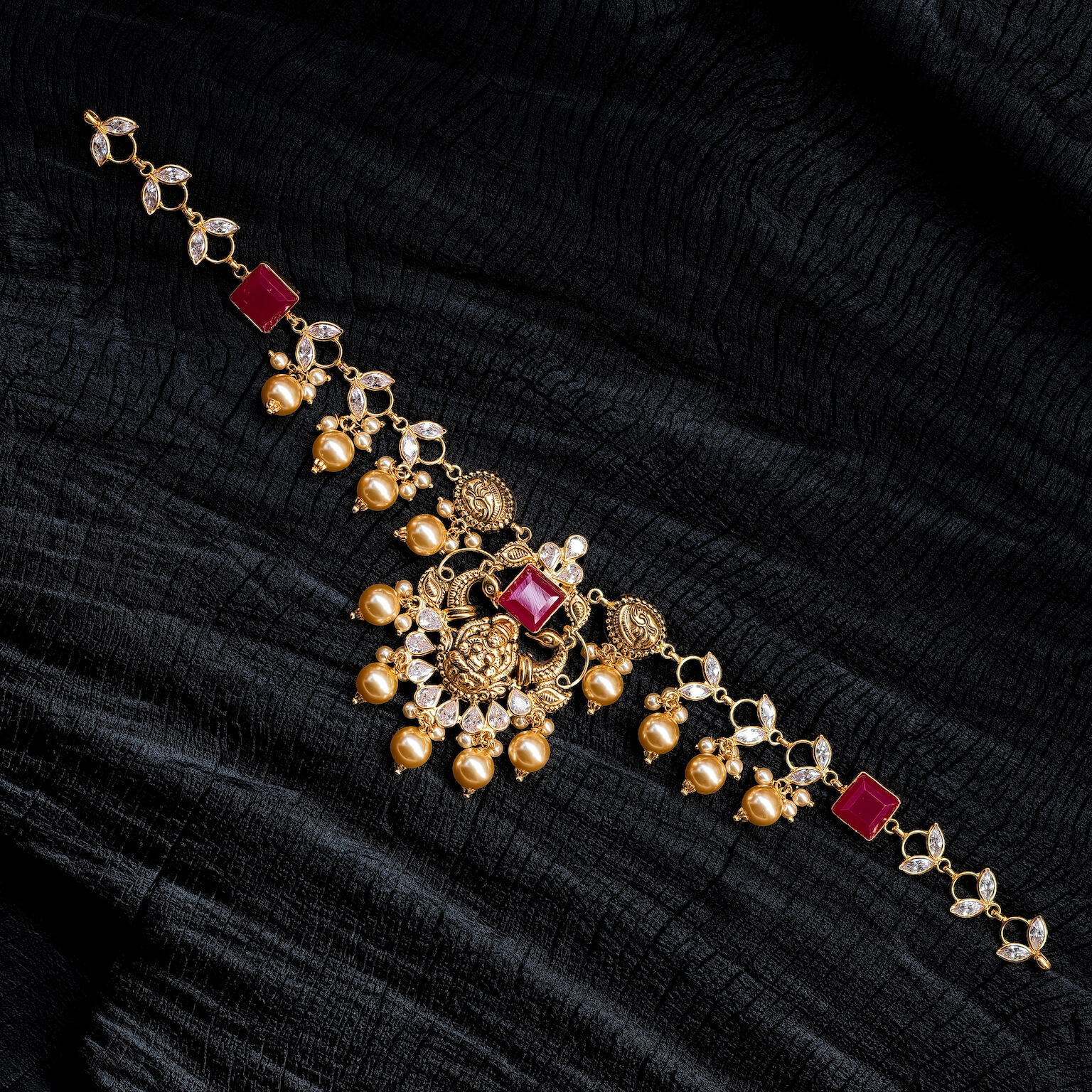 Necklace – Short – Synthetic Polki Colored Stone – Lakshmi